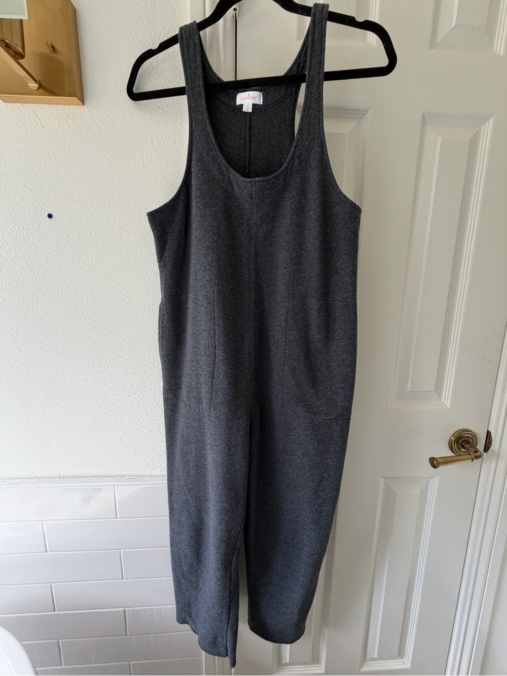 Colsie Charcoal Gray Sleeveless Jumpsuit - Picture 2 of 3